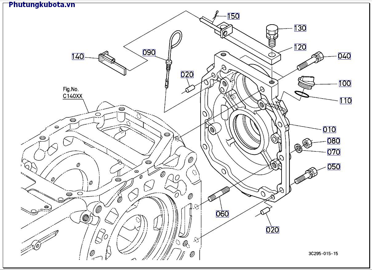 Nắp đậy phía sau vỏ hộp  số mới 10001 -.49999